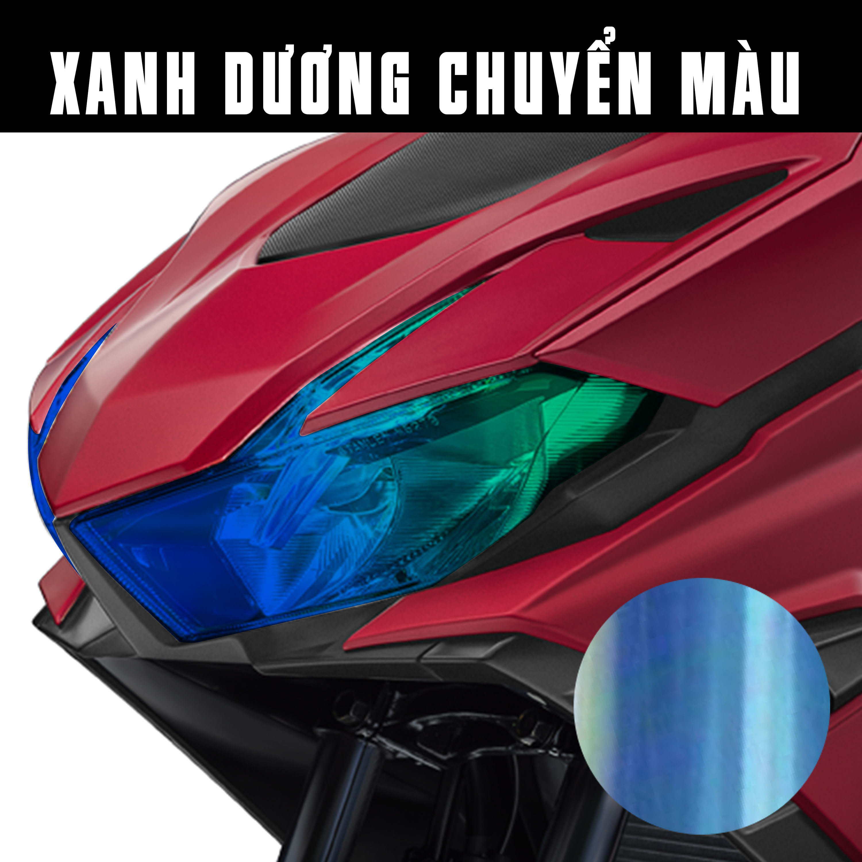 Decal màu xanh dương dán đèn Honda Winner V3