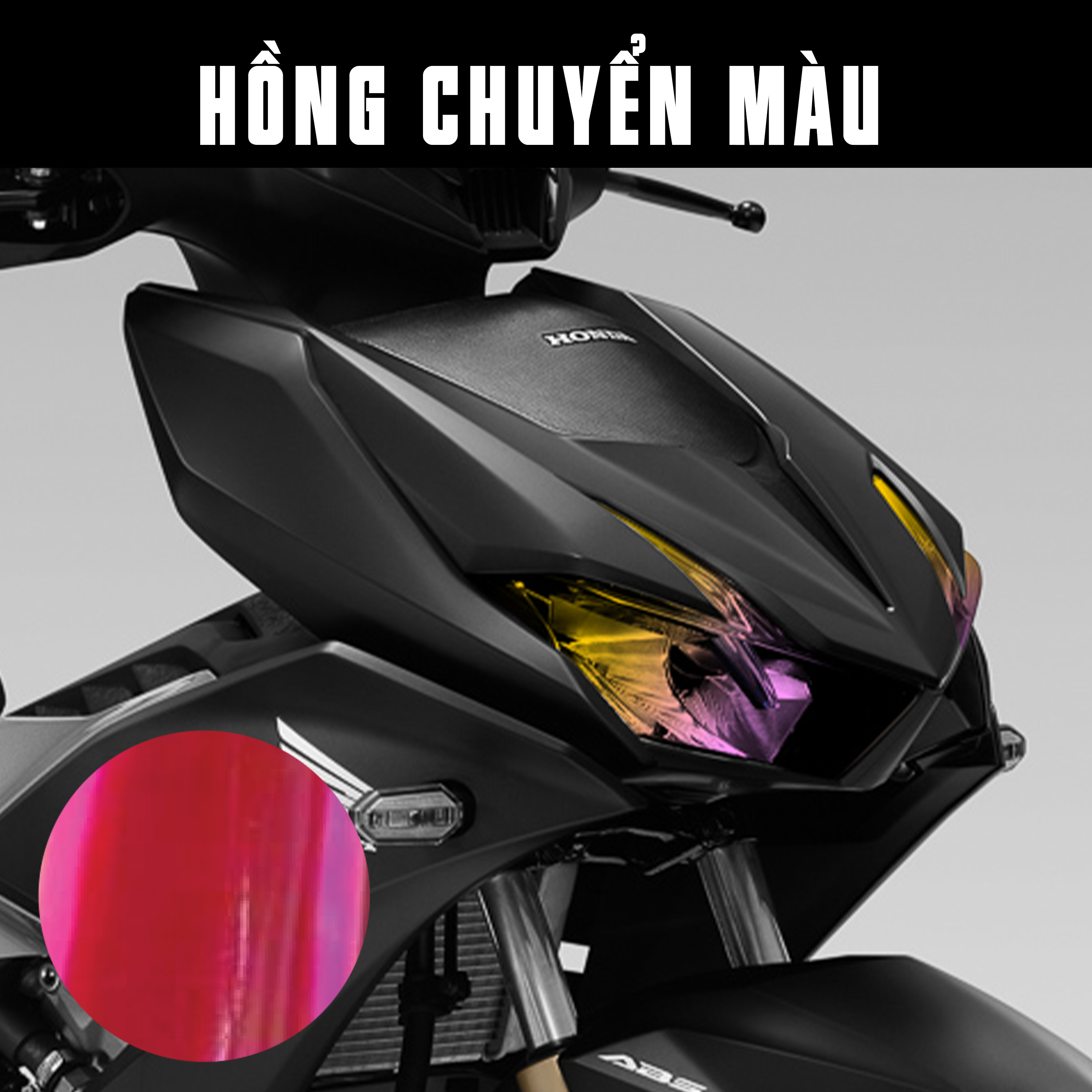 Đề can dán đèn pha, đén demi xe Honda Winner X màu hồng