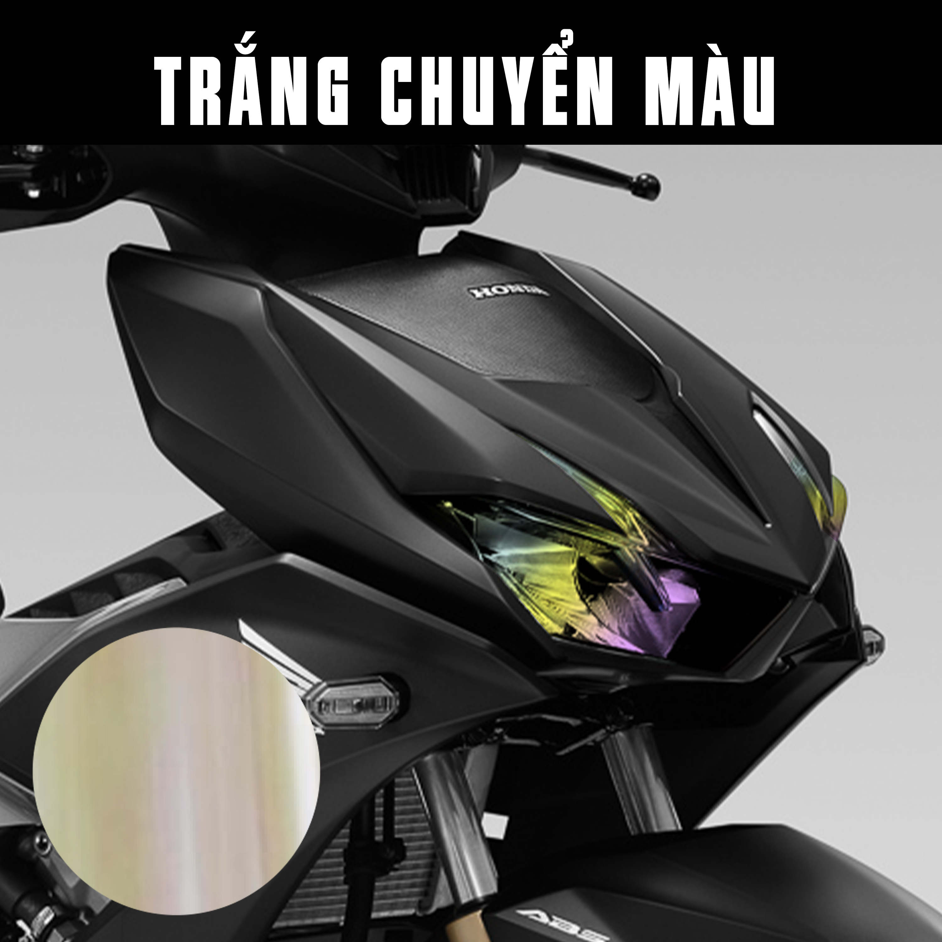 Decal trắng chuyển màu dán đèn xe Honda Winner X