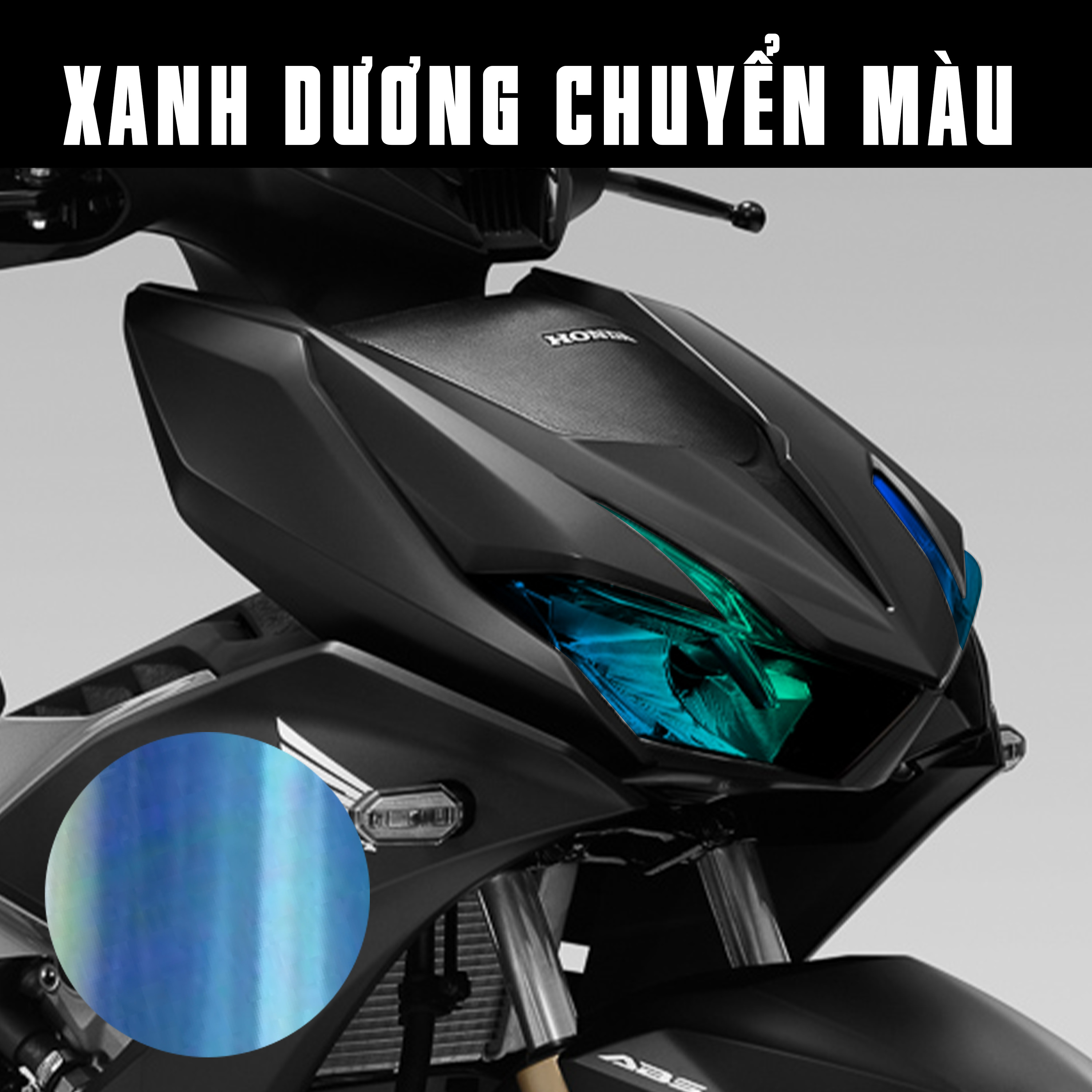 Decal đổi màu xanh dương dán trang trí chóa đèn Winner X