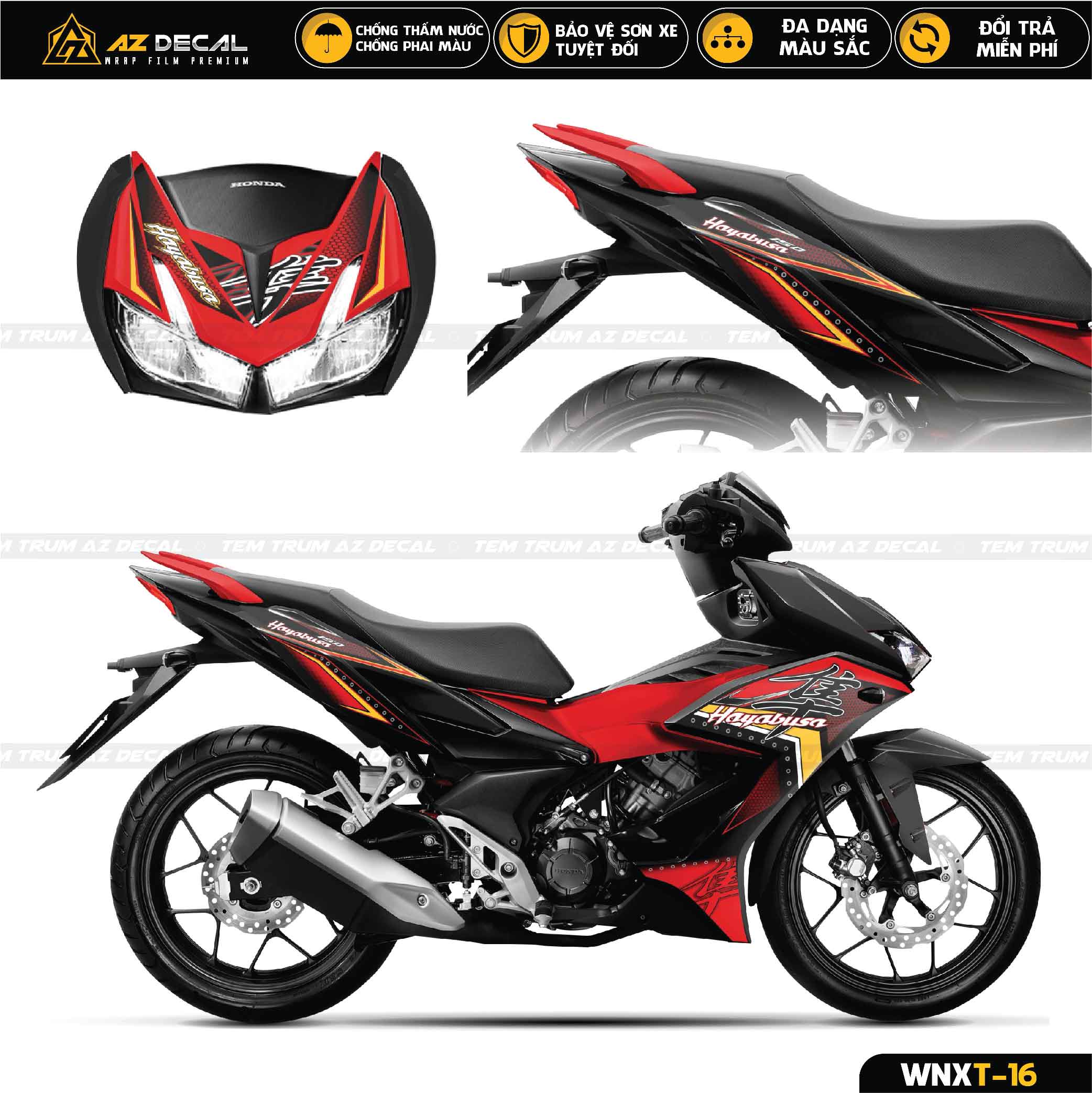 Decal trùm Winner X Hayabusa đỏ đen