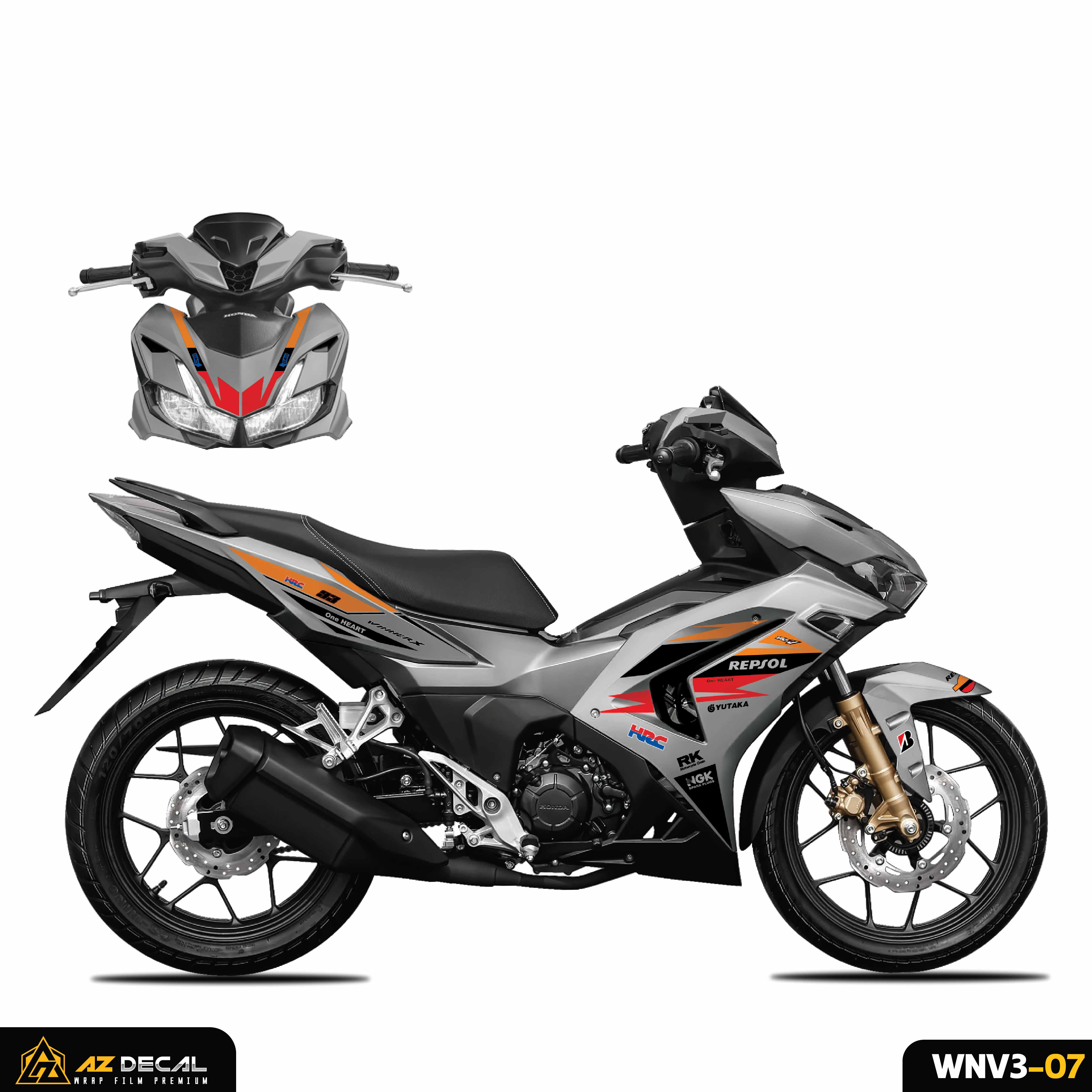 Tem chế Repsol dán Winner v3 - WInner X 2022 màu xám