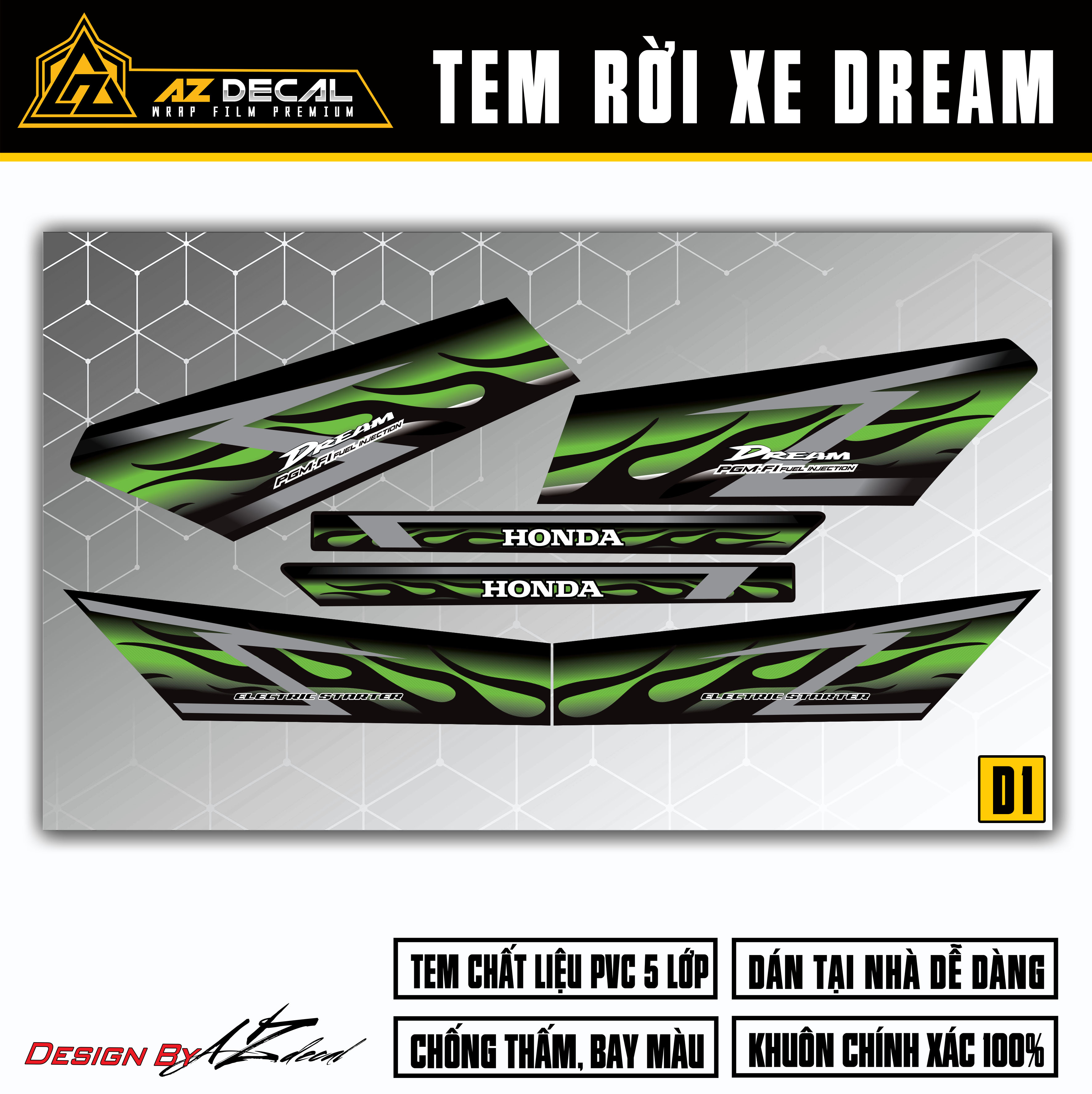 Dán decal xe Dream Việt - Dream Thái đẹp