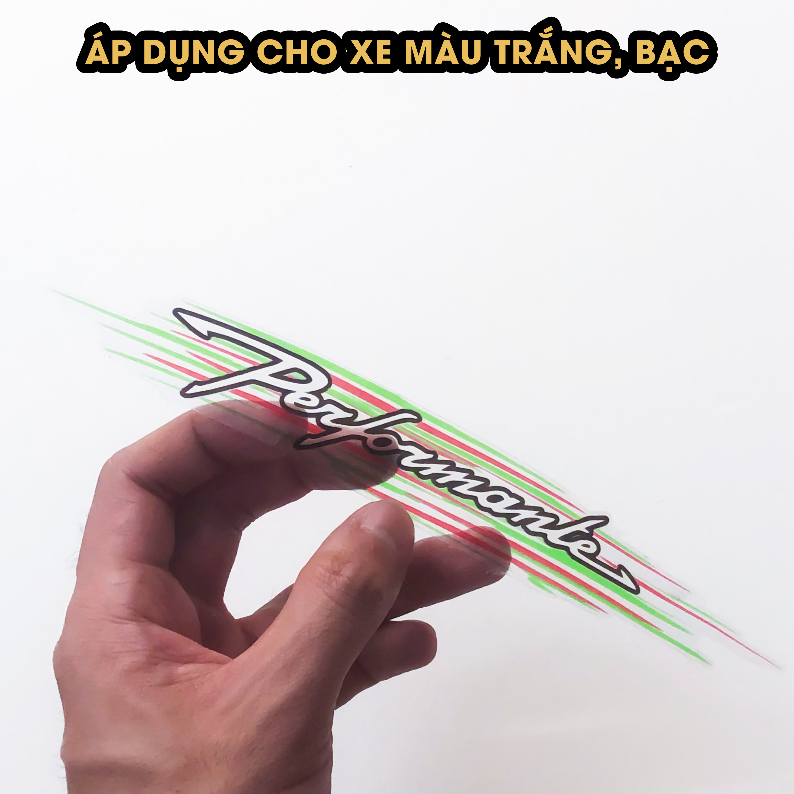 Tem chữ Performance cờ Ý decal trong