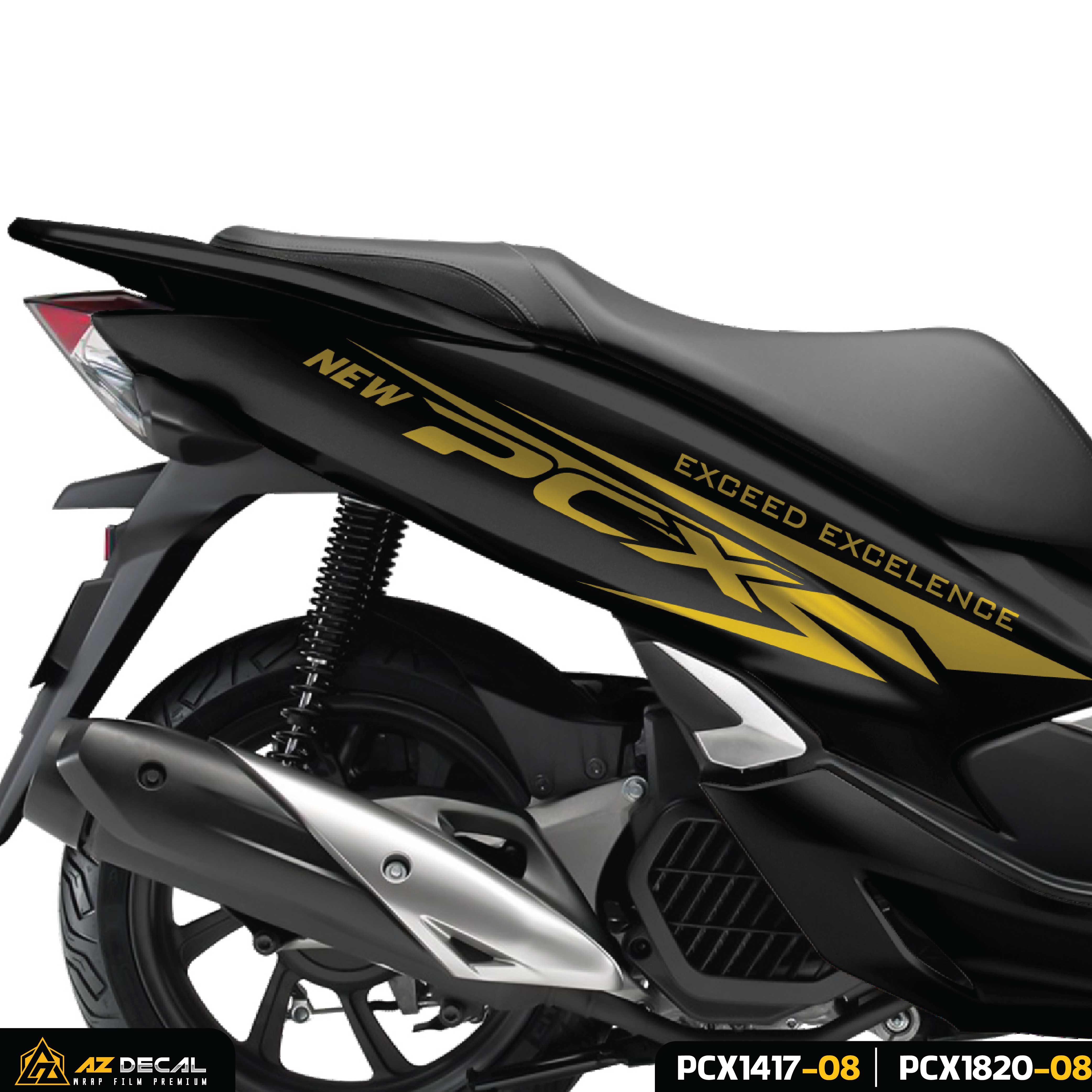 Decal dán xe PCX vàng đen mẫu Exceed Excellence