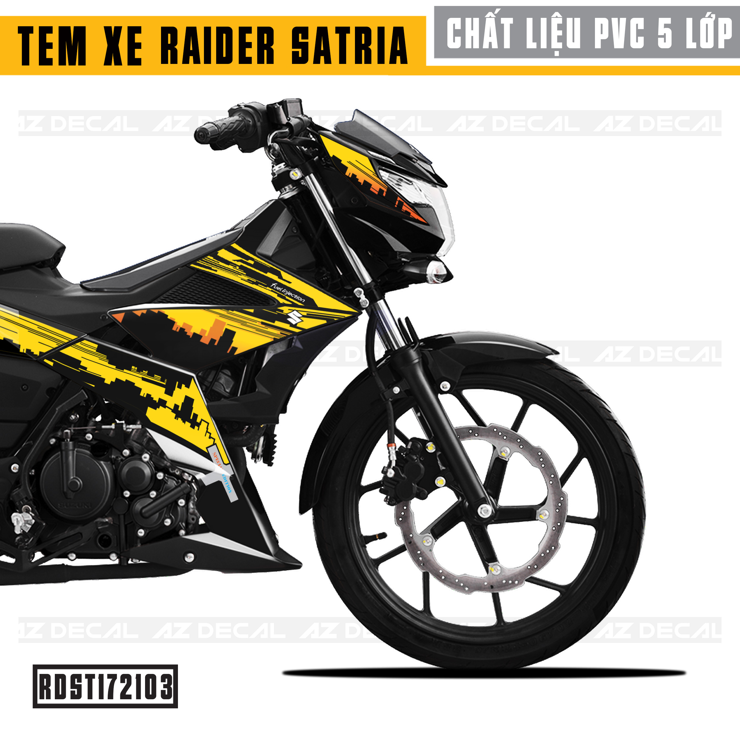 Tem xe Raider / Satria đen - Cận Cảnh