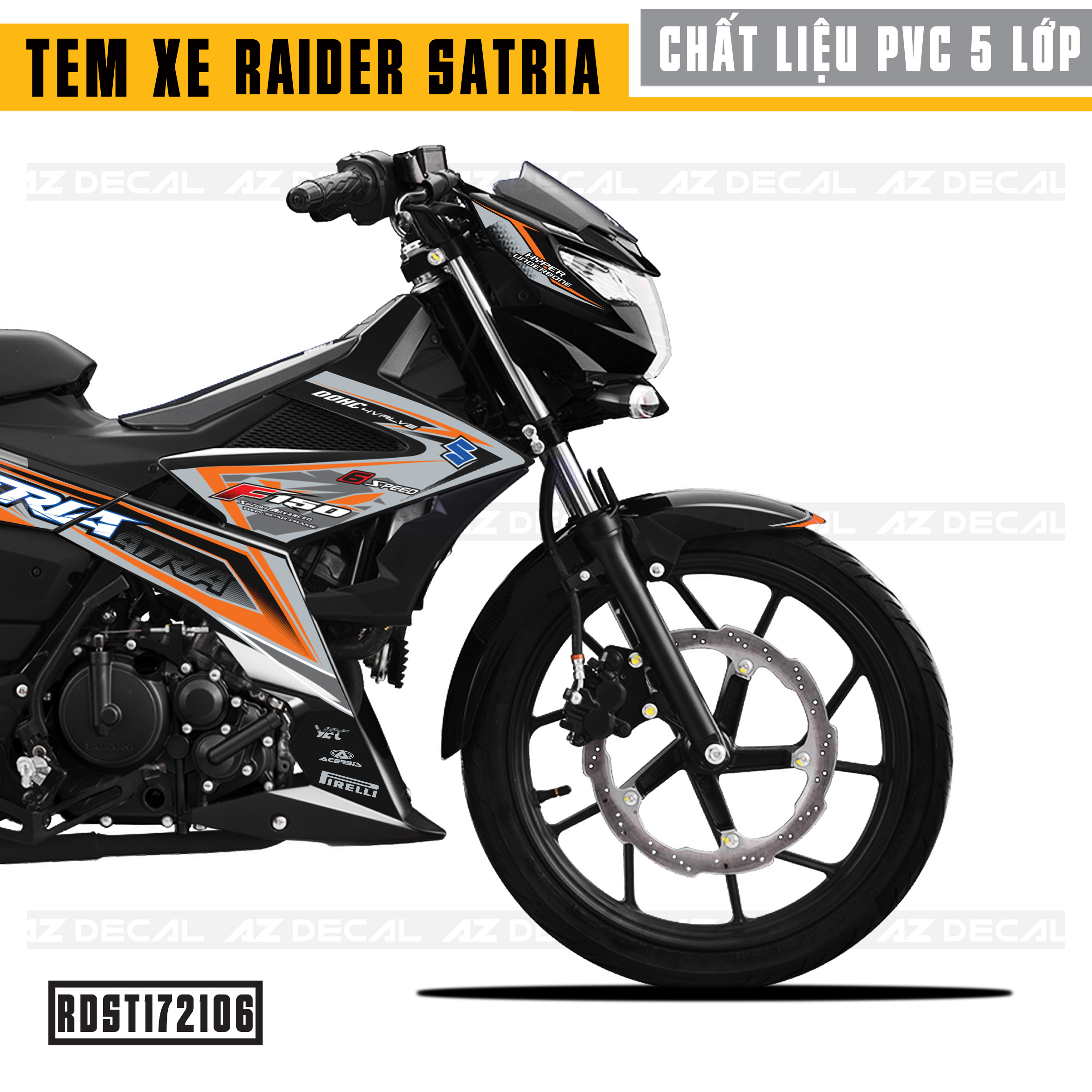 Tem Xe Raider / Satria mâu 06 - Xe Đen Cận Cảnh