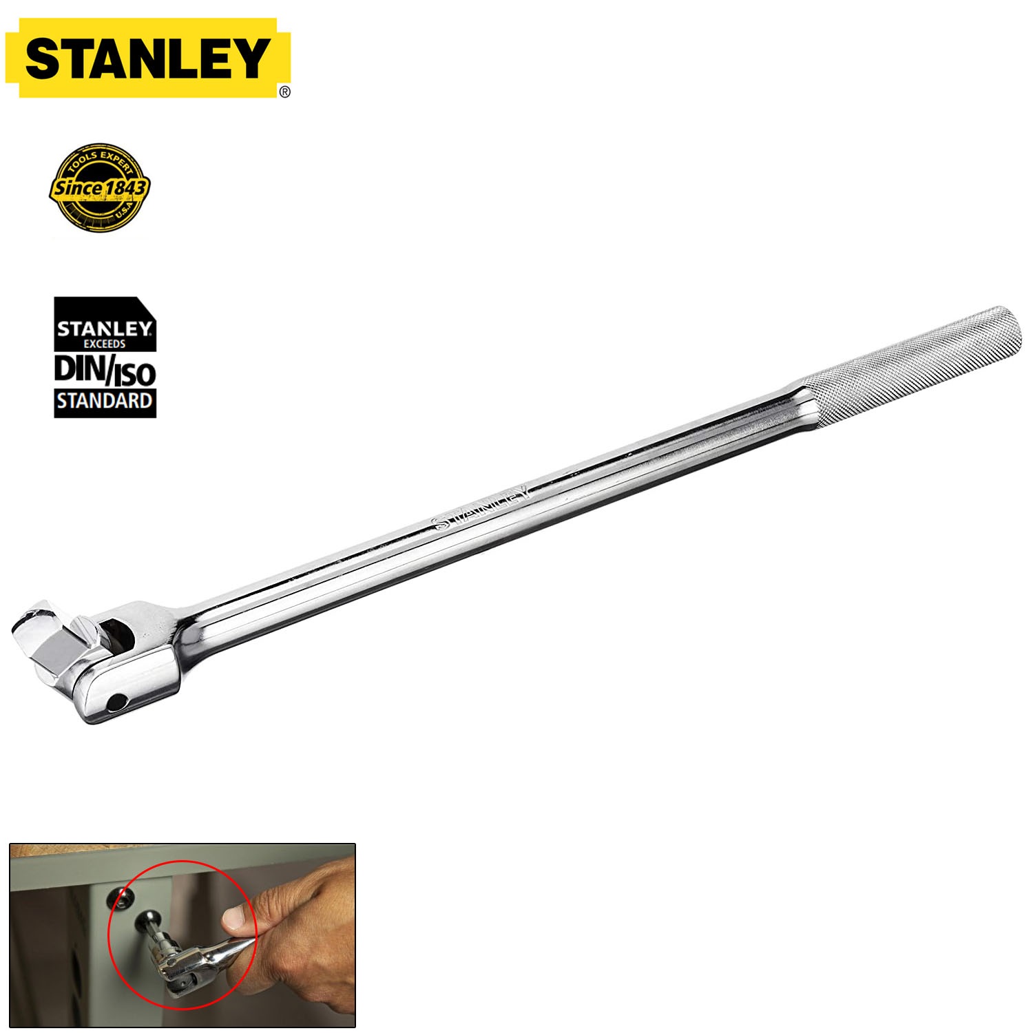 Cần vặn tuýp lắt léo 3/4" L510mm Stanley STMT89302-8B