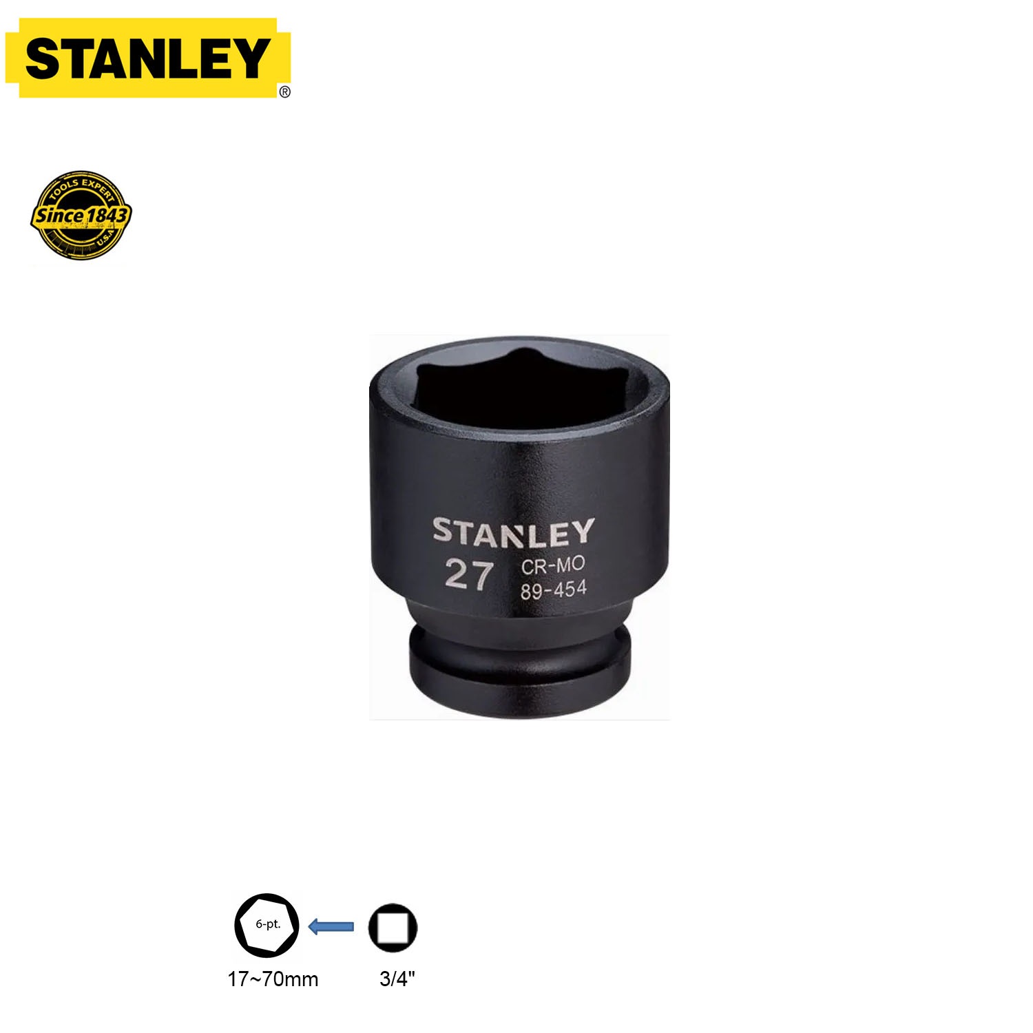 Đầu tuýp đen 3/4" Stanley Seri STMT89-8B
