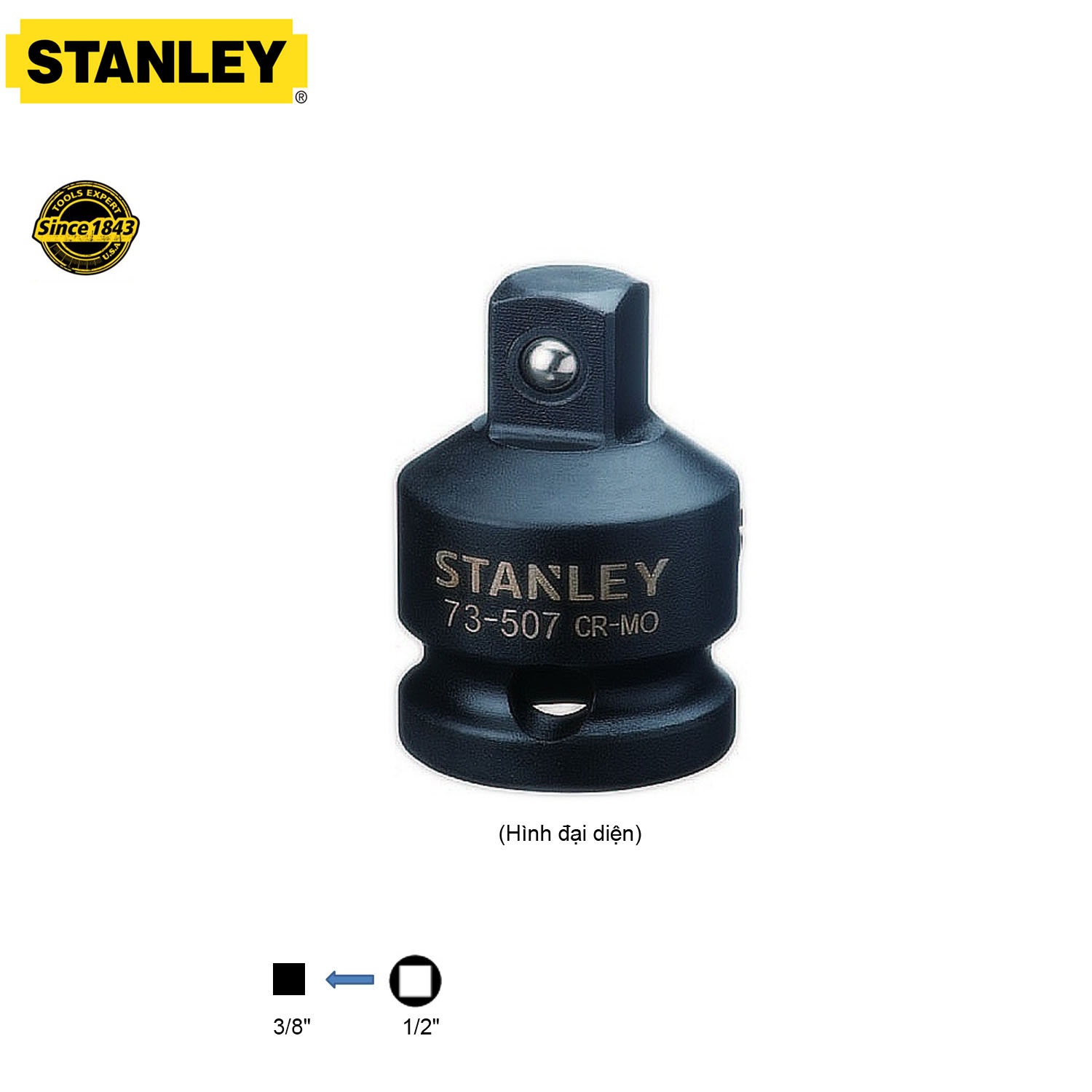 Đầu chuyển cho súng vặn bu lông 1/2" ra 3/8" Stanley STMT73507-8B