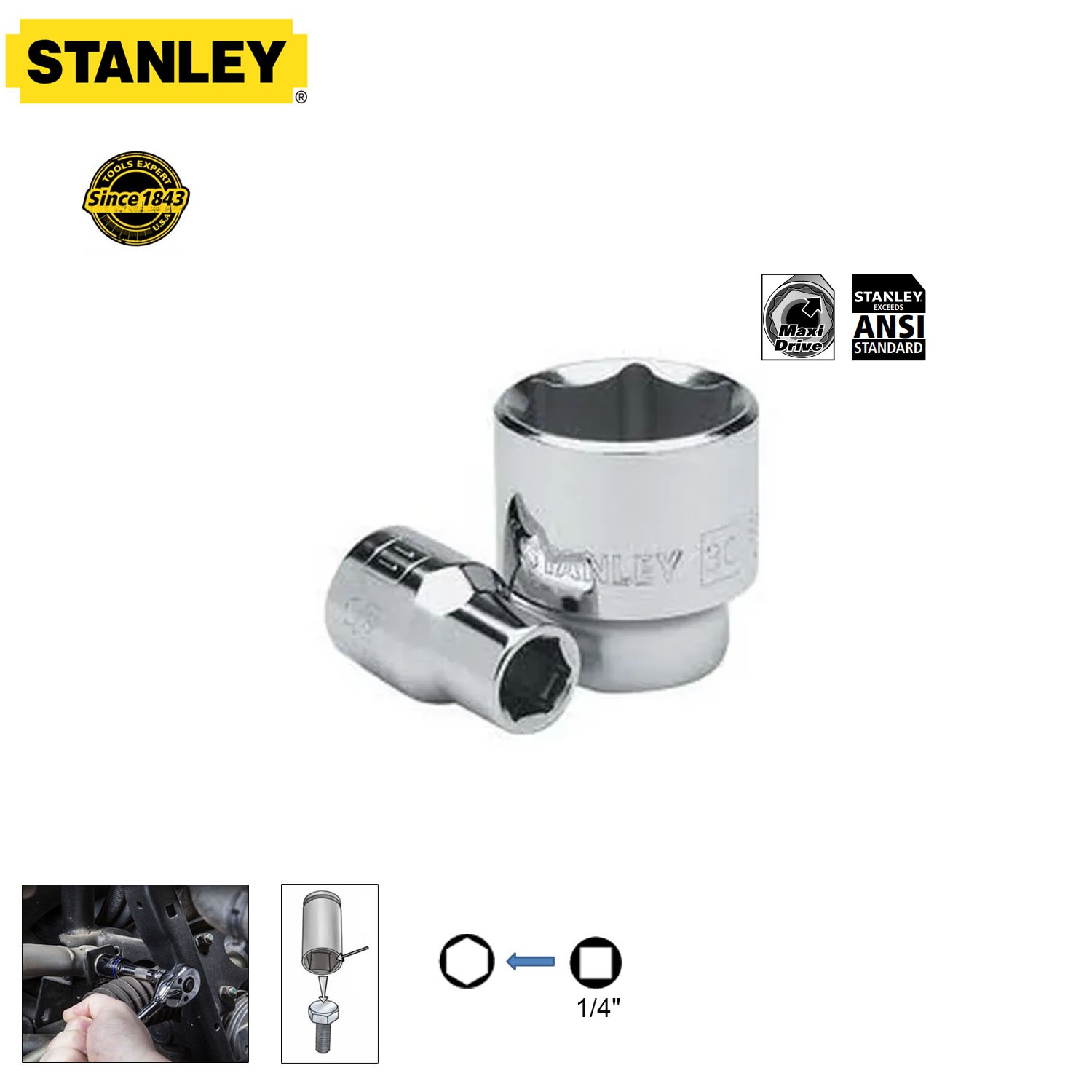 Đầu tuýp 1/4" Stanley Seri STMT728-8B