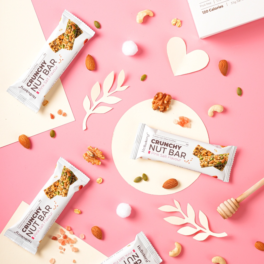 Thanh năng lượng siêu hạt với vị muối hồng độc đáo