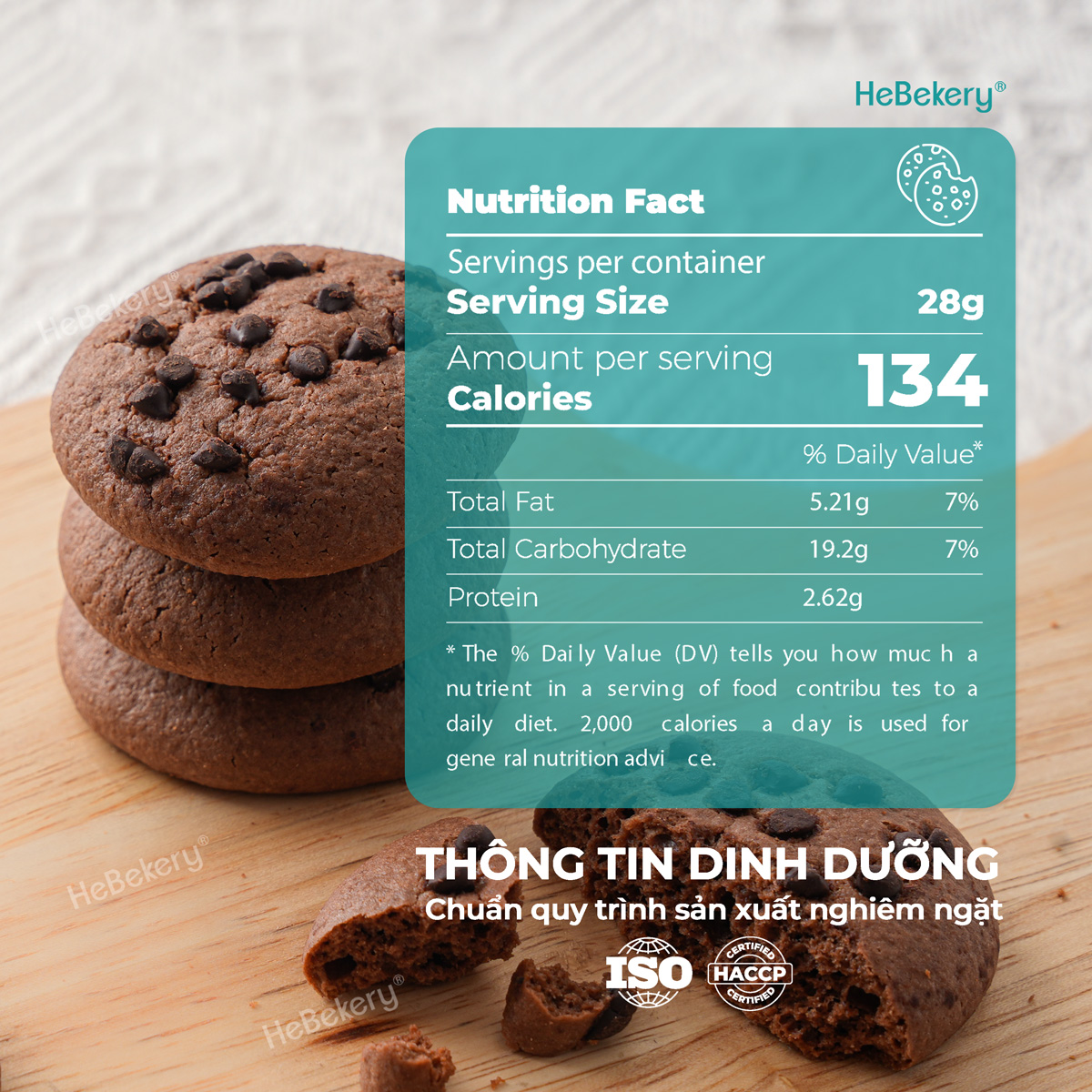 Nutrition Fact - Thông tin dinh dưỡng của bánh cookie hạnh nhân