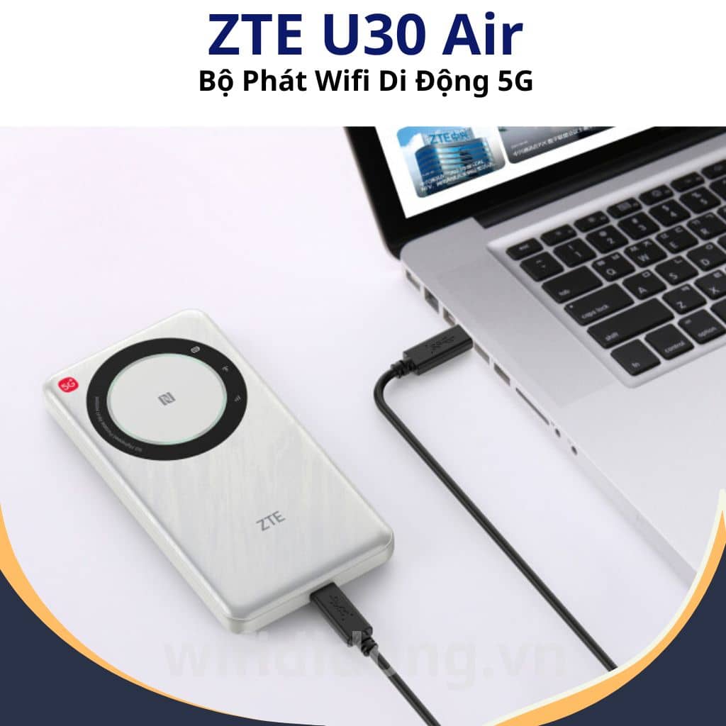 Bộ Phát WiFi ZTE U30 Air | Bộ Phát WiFi Di Động 5G, Tốc Độ Cao 867Mbps, Pin Khủng Lên Đến 10h, Kết Nối 1 Chạm | Hàng Chính Hãng