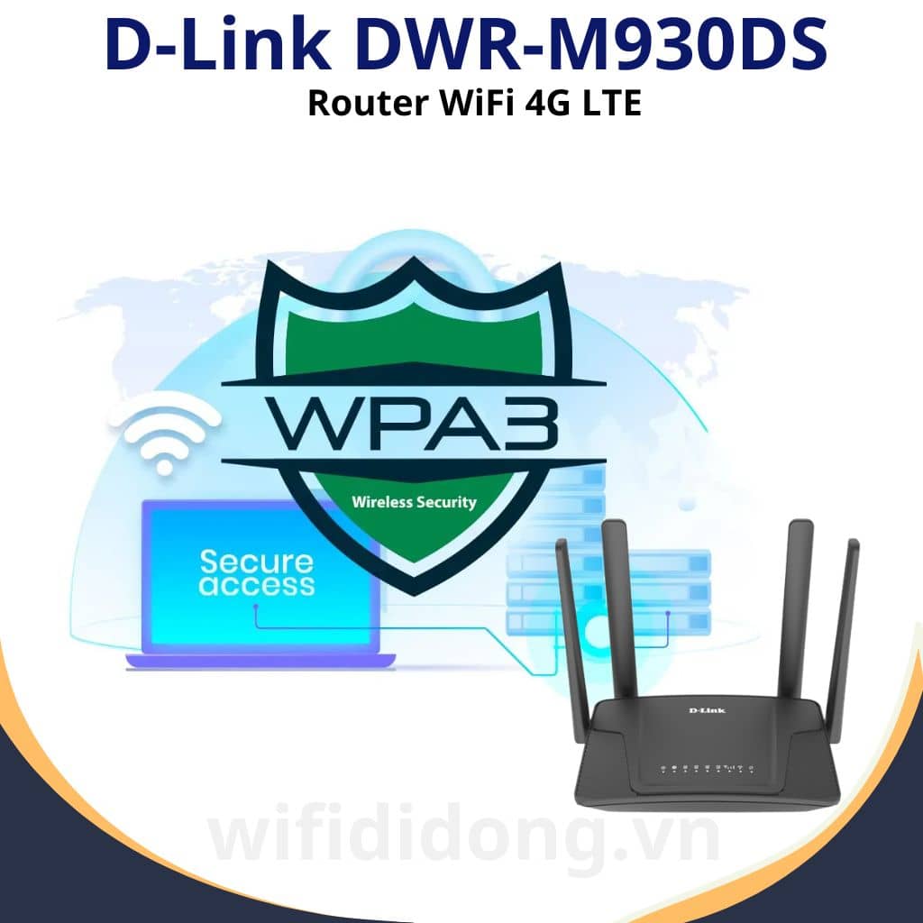 Router WiFi 4G D-Link DWR-M930DS | Router WiFi 4G LTE 2 Khe SIM Tự Động Chuyển, Tốc Độ 150Mbps, Phát Cho 32 Thiết Bị | Hàng Chính Hãng