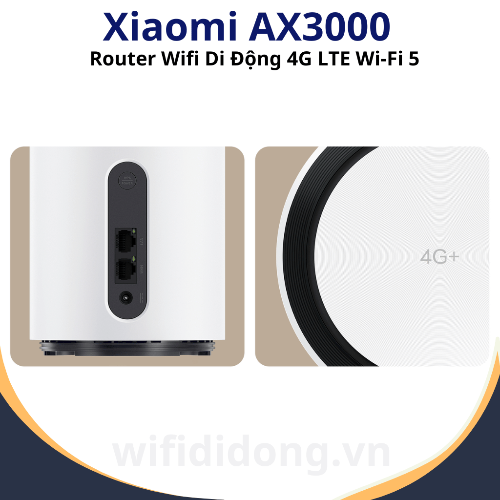 Xiaomi AX3000 Cat 12 | Router Wifi Di Động 4G LTE Wifi 6, Băng Tần Kép, Tốc Độ 600Mbps | Bảo hành 12 tháng 1 đổi 1