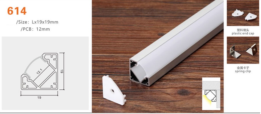 Thanh nhôm định hình led góc YG-614
