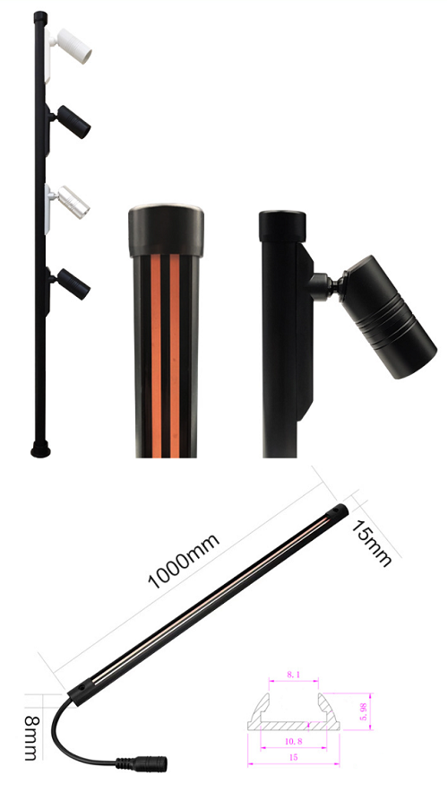 Đèn ray nam châm mini gắn tủ kệ