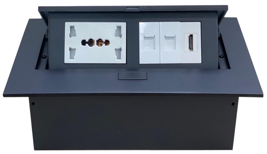 Hộp điện âm bàn sinoamigo STS-212GST-2B màu đen