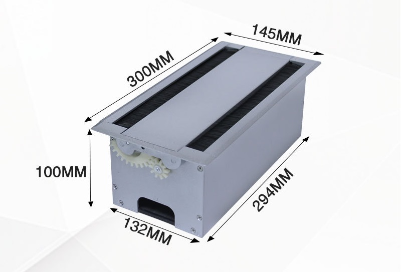Hộp điện âm bàn nhôm nắp mở 2 hướng 300x145