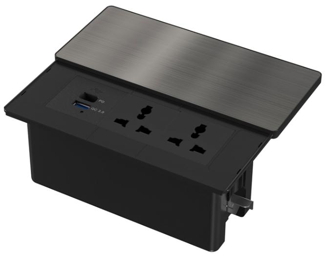 Hộp ổ điện âm bàn nắp trượt cao cấp sinoamigo STS-5-SC02SS