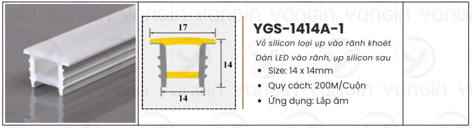 LED silicon âm 1 khe 14x14 YGS-1414A-1