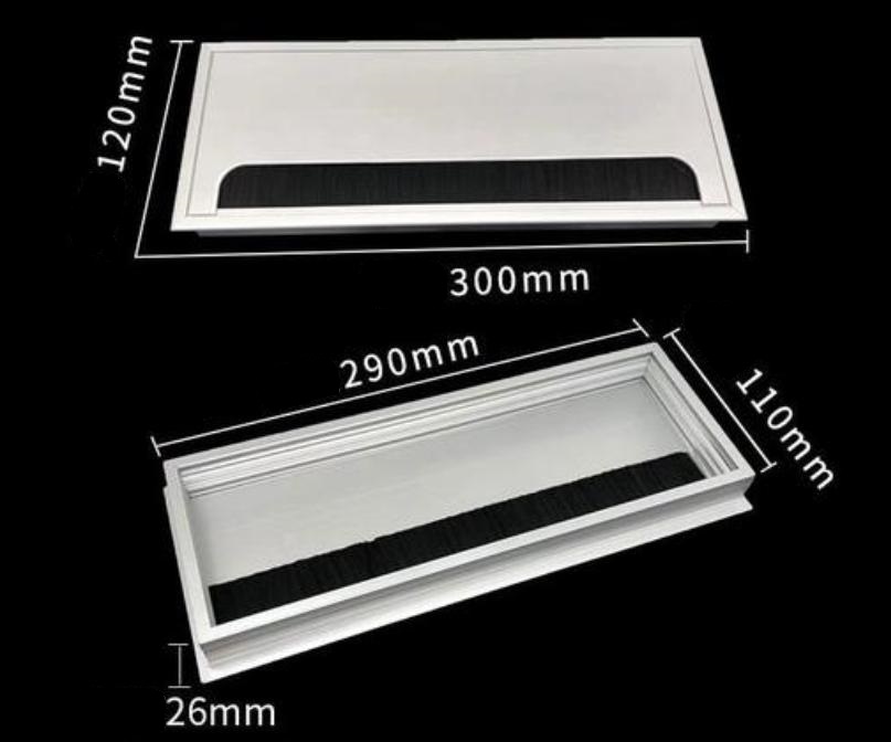 Nắp hộp điện âm bàn nhôm 300x120