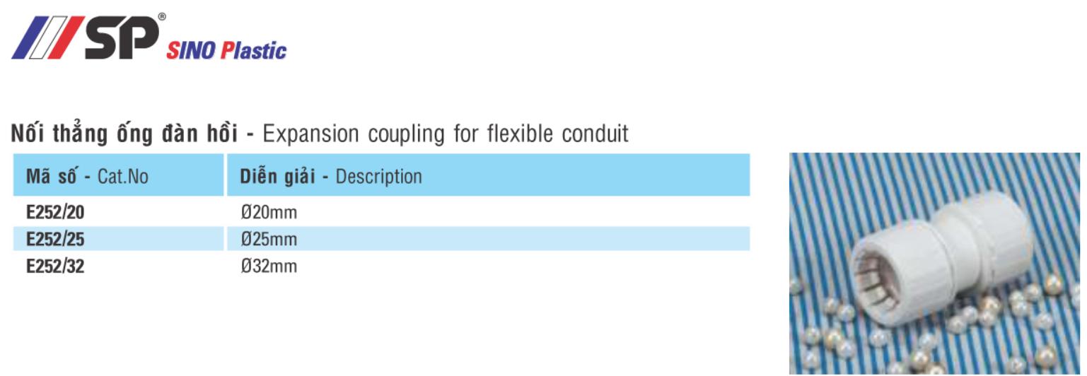 Nối thẳng ống ruột gà sino D32 E252/32