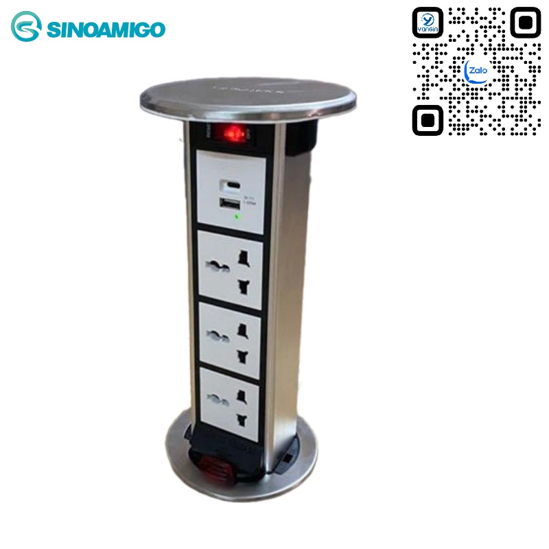Ổ cắm điện âm bàn Sinoamigo STS-1S (Dạng tháp)
