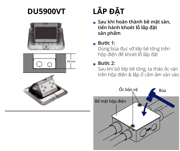 Ổ cắm âm sàn Panasonic DU5900VT