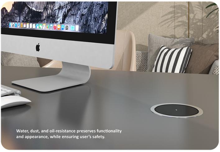 Ổ cắm điện âm bàn Sinoamigo STP-2AB/2Pu+Qi