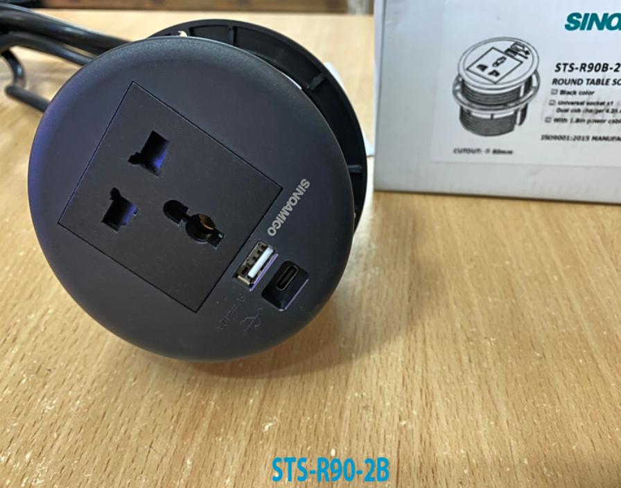Ổ Điện âm bàn sinoamigo STS-R90B-2 màu đen