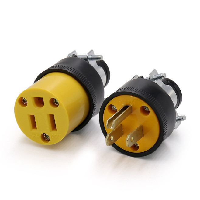 Phích cắm điện 3 chấu cao su 15A 125V