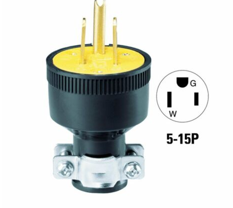 Phích cắm điện 3 chấu cao su 15A 125V