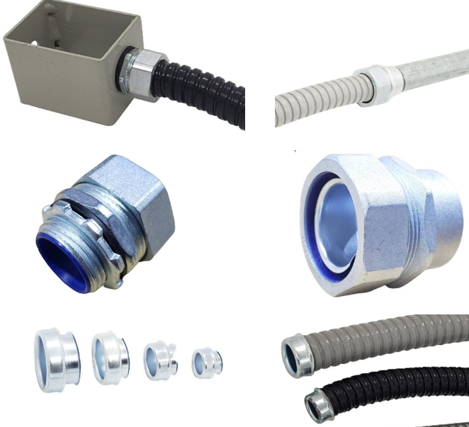 Phụ kiện ống ruột gà sắt bọc nhựa pvc