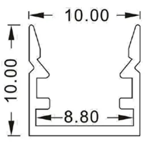 Thanh nhôm định hình led lắp nổi 10x10