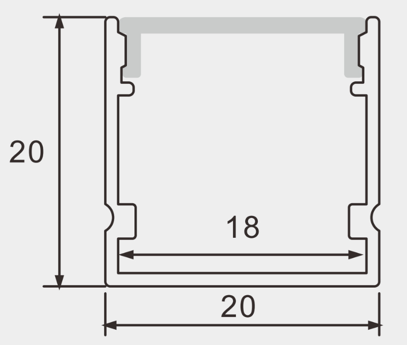 Thanh nhôm định hình led lắp nổi 2020