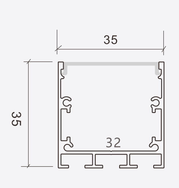 Thanh nhôm định hình led lắp nổi 3535 (35X35mm)