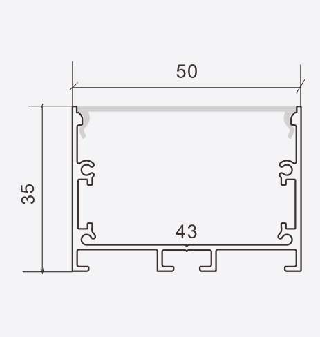 Thanh nhôm định hình led lắp nổi 5035
