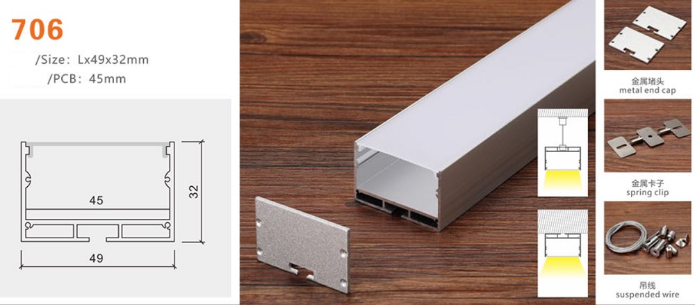 Thanh nhôm định hình led YG-706