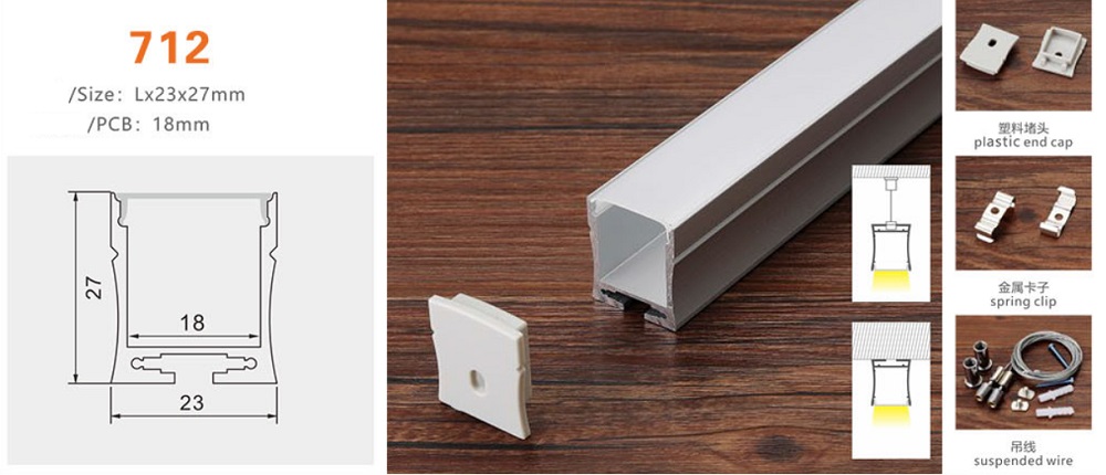 Thanh nhôm định hình led YG-712