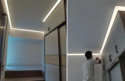 Thanh nhôm led phào tường, viền tường 8431