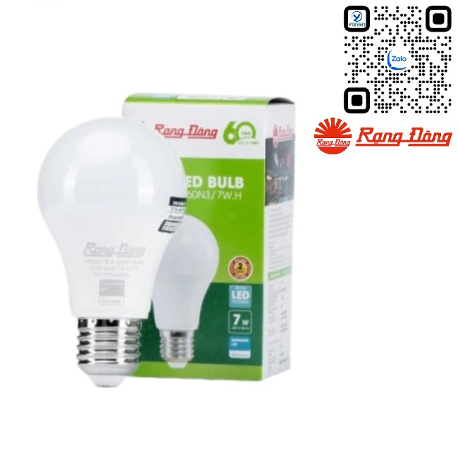 Bóng đèn led bulb 7W Rạng Đông A60N3/7W E27 3000K 6500K