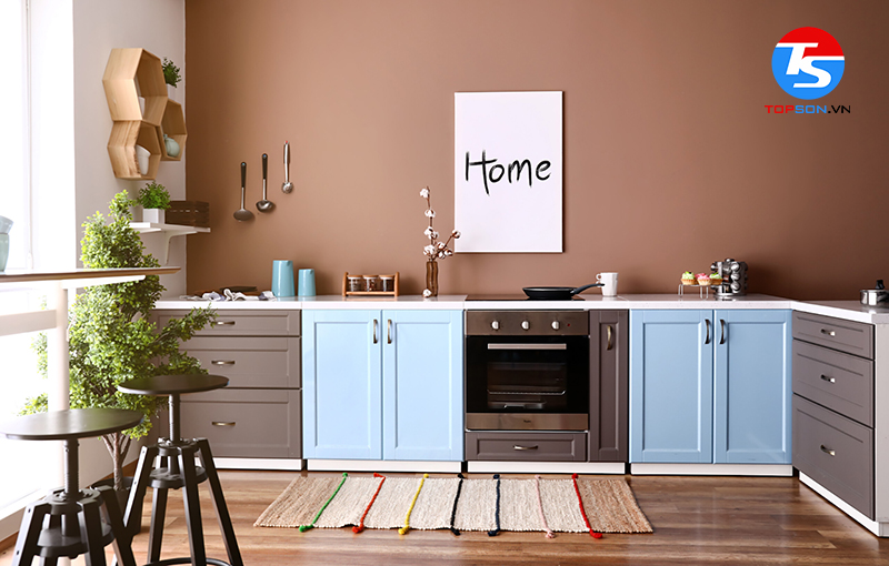 Người mệnh Kim có thể chọn sơn phòng bếp màu nâu
