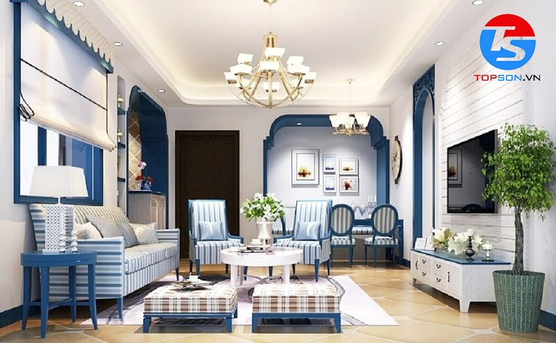 sơn nhà phong cách Santorini