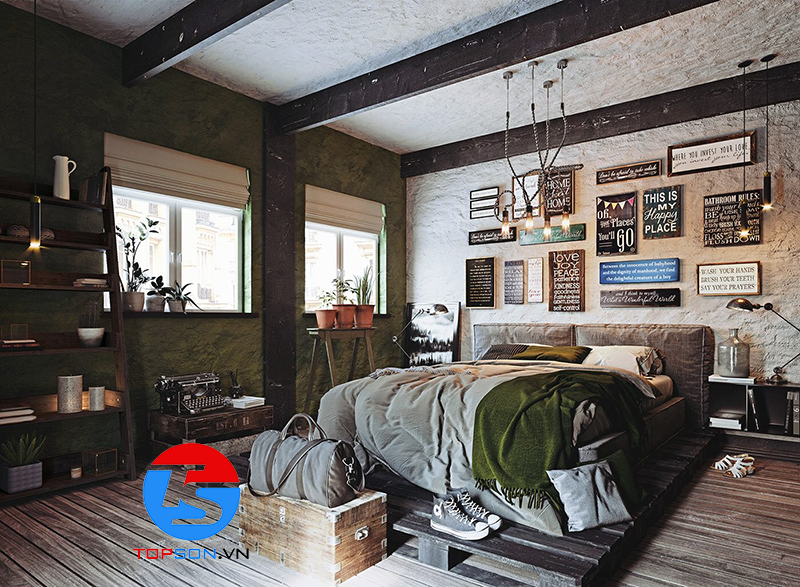 sơn tường phong cách Vintage