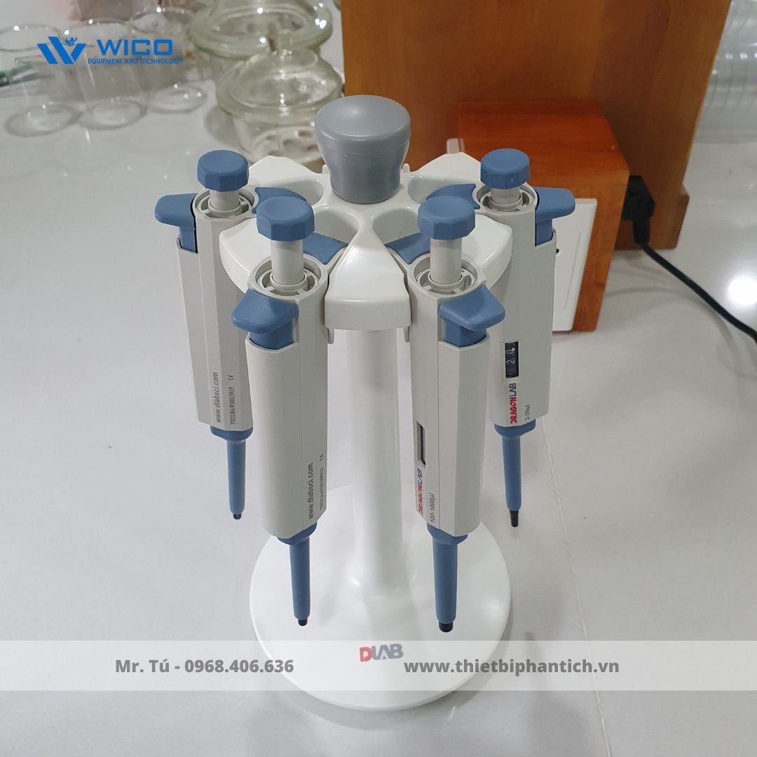 Micropipet Dlab dải thay đổi & giá đỡ dạng tròn