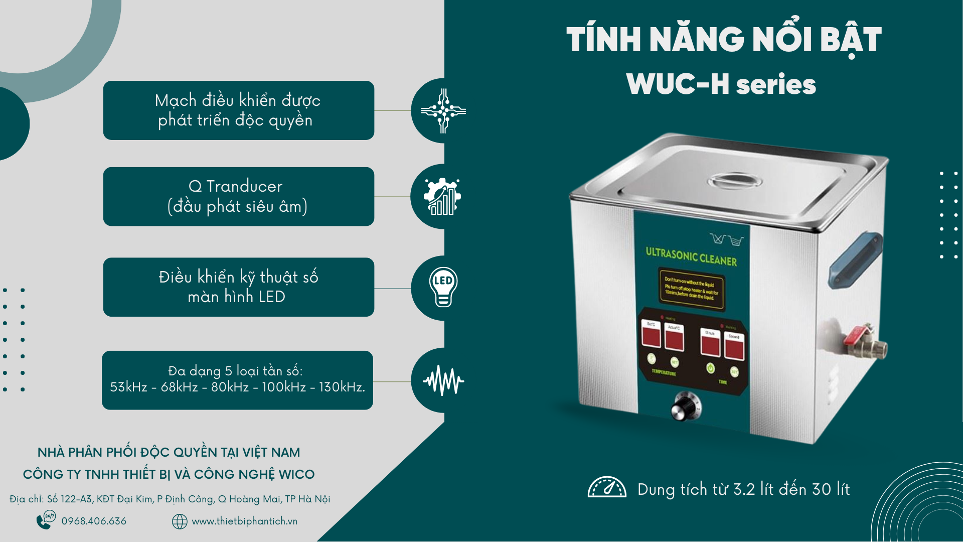 Tính năng nổi bật Bể rửa siêu âm Jiayuanda WUC-H Series