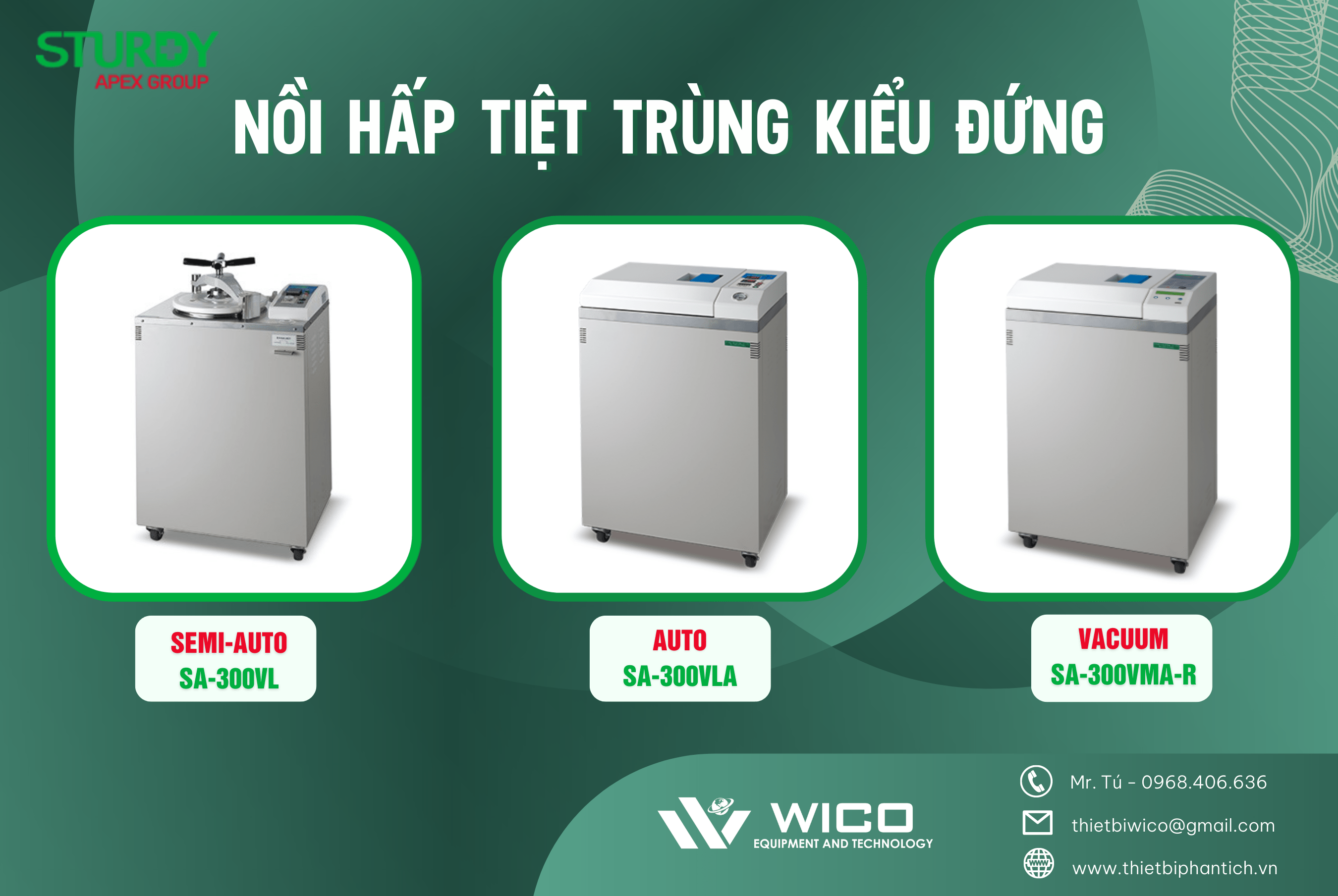 Nồi hấp tiệt trùng kiểu đứng Sturdy - Đài Loan