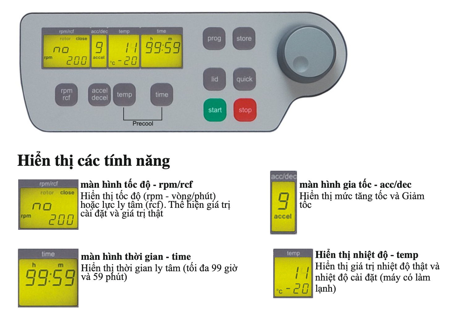 Bảng điều khiển máy ly tâm Hermle - Đức